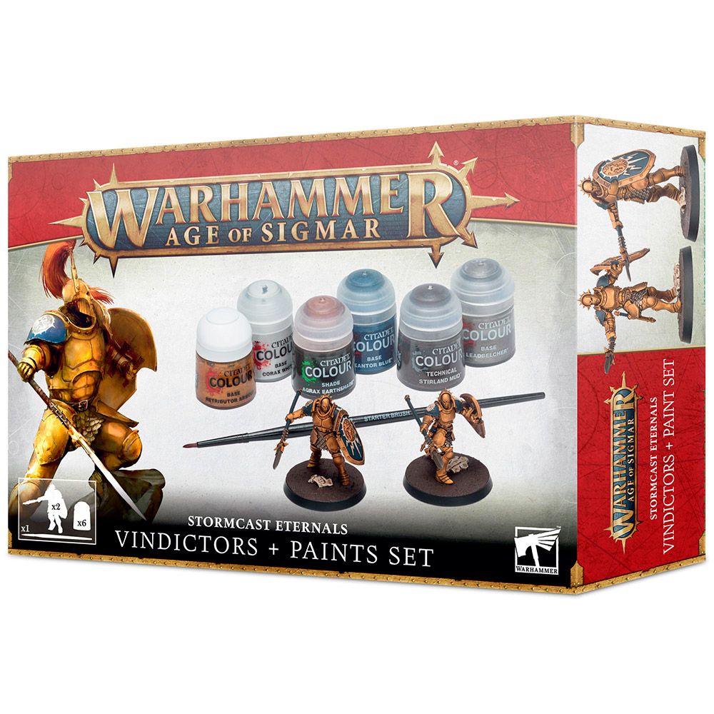 Набор миниатюр Warhammer Games Workshop, Age of Sigmar: Stormcast Eternals Vindictors + Paints Set
Набор миниатюр Warhammer Games Workshop, Age of Sigmar: Stormcast Eternals Vindictors + Paints Set
