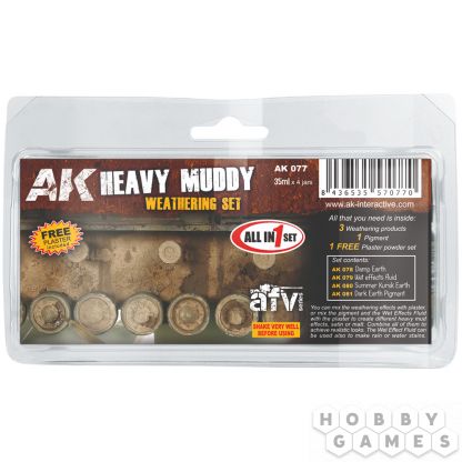 Набор красок AK Interactive: Heavy Muddy Weathering Set AK077