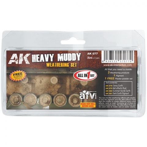 Набор красок AK Interactive: Heavy Muddy Weathering Set AK077