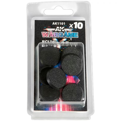 AK Interactive Wargame: Round Bases (25 мм, 10 шт.)