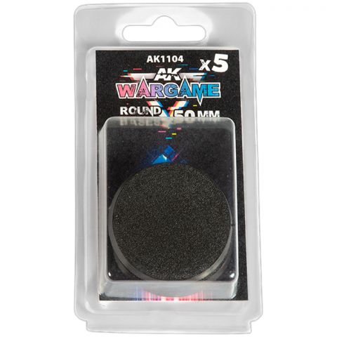 AK Interactive Wargame: Round Bases (50 мм, 5 шт.)