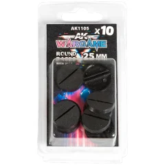 AK Interactive Wargame: Round Bases with Lip (25 мм, 10 шт.)