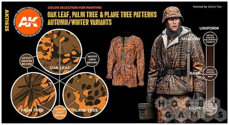 Набор красок AK Interactive: Oak Leaf, Palm Tree & Plane Tree Patterns Autumn/Winter Variants AK11625 фото 2