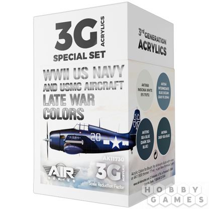 Набор красок AK Interactive: WWII US Navy & USMC Aircraft Late War Colors AK11730