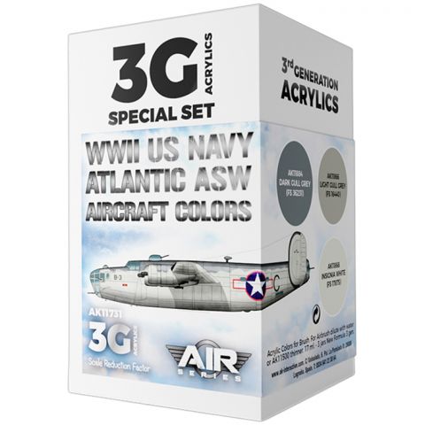 Набор красок AK Interactive: WWII US Navy ASW Aircraft Colors AK11731