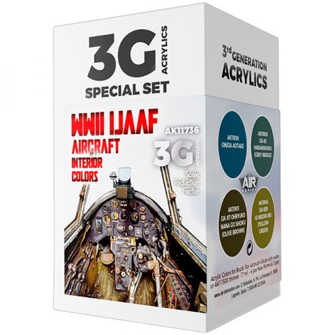 Набор красок AK Interactive: WWII IJAAF Aircraft Interior Colors AK11736