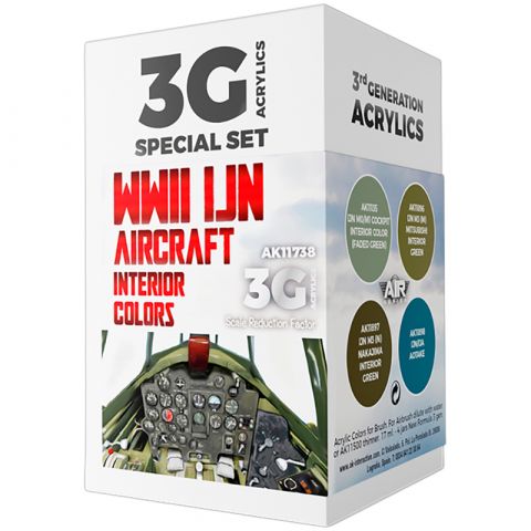 Набор красок AK Interactive: WWII IJN Aircraft Interior Colors AK11738