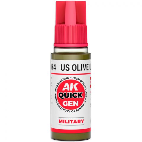 Краска AK Interactive Quick Gen: Us Olive Uniform AK17074 (18 мл)