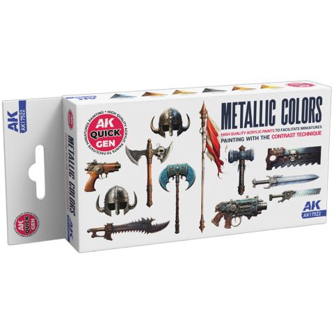Набор красок AK Interactive Quick Gen: Metallic Colors AK17522 (18 мл)