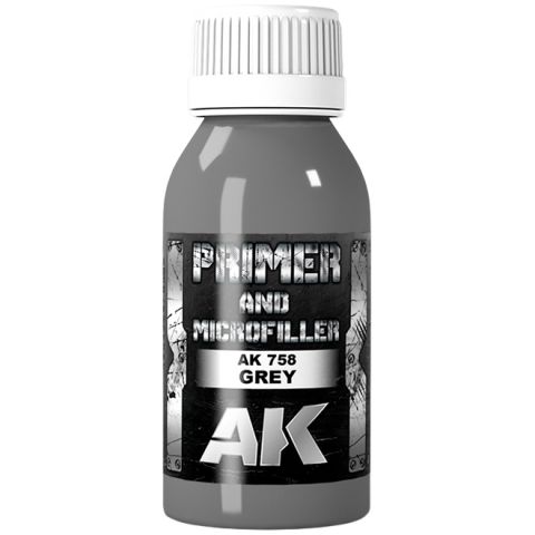 Грунтовка AK Interactive: Grey Primer And Microfiller (100 мл)