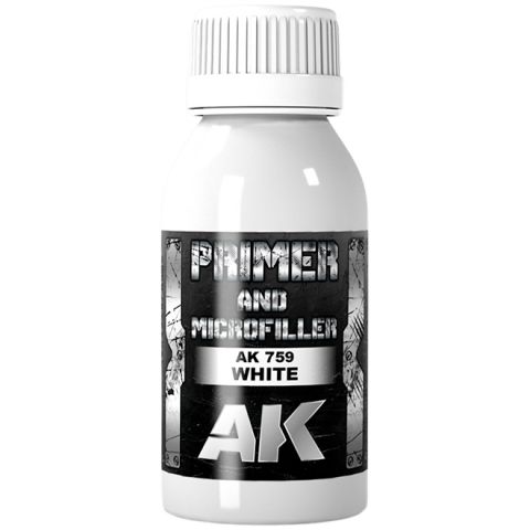 Грунтовка AK Interactive: White Primer And Microfiller (100 мл)
