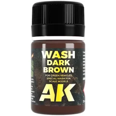 Краска AK Interactive Washes: Dark Brown Wash for Green Vehicles AK045