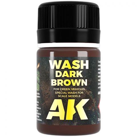 Краска AK Interactive Washes: Dark Brown Wash for Green Vehicles AK045