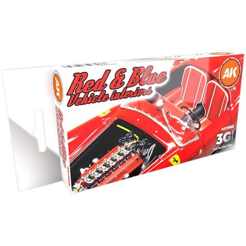 Набор красок AK Interactive: Red & Blue Vehicle Interiors AK11685