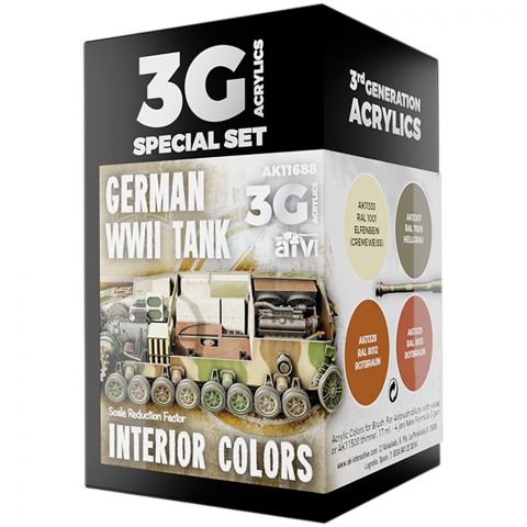 Набор красок AK Interactive: German WWII Tank Interior Colors AK11688