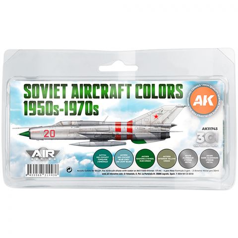 Набор красок AK Interactive: Soviet Aircraft Colors 1950s-1970s AK11743