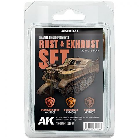 Набор красок AK Interactive Liquid Pigments: Rust & Exhaust Set AK14031