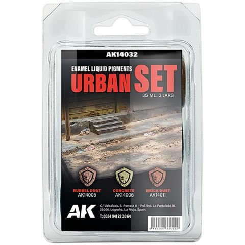 Набор красок AK Interactive Liquid Pigments: Urban Set AK14032