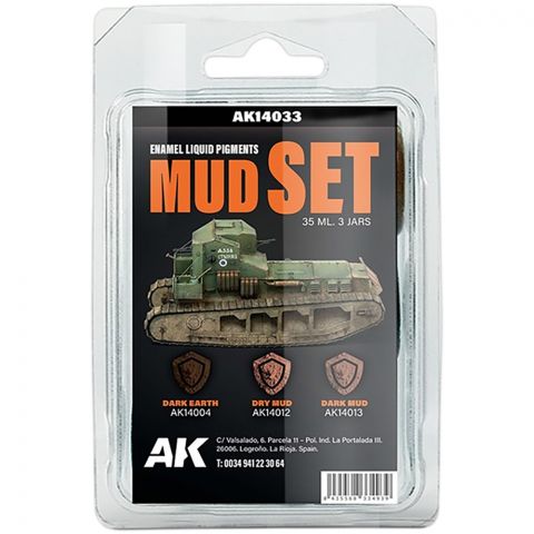 Набор красок AK Interactive Liquid Pigments: Mud Set AK14033