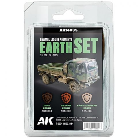 Набор красок AK Interactive Liquid Pigments: Earth Set AK14035