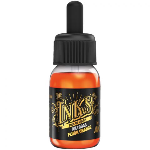 Краска AK Interactive The Inks: Fluor Orange AK16043 (30 мл)