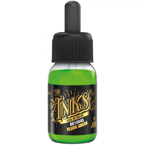 Краска AK Interactive The Inks: Fluor Green AK16045 (30 мл)