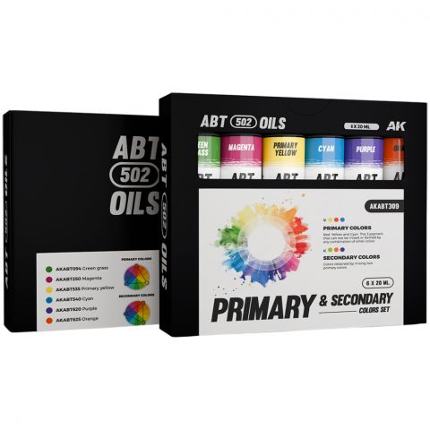 Набор красок ABT 502 Oils: Primary & Secondary Colors Set AKABT309