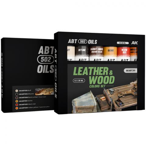Набор красок ABT 502 Oils: Leather & Wood Colors Set AKABT311