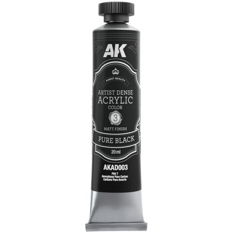 Краска AK Artistic Dense Acrylic: Pure Black AKAD003