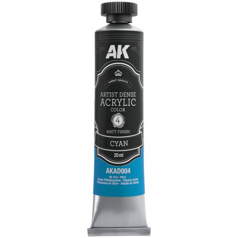Краска AK Artistic Dense Acrylic: Cyan AKAD004