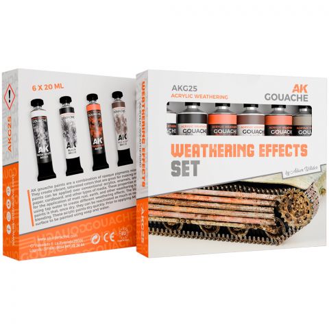 Набор красок AK Interactive Gouache: Weathering Effects Set AKG25