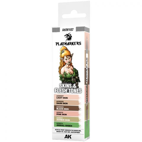 Набор маркеров AK Interactive Playmarkers: Skins & Flesh Tones AKM107