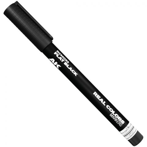 Маркер AK Interactive Real Colors: Flat Black RCM033