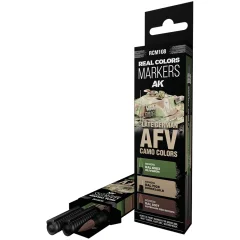 Набор маркеров AK Interactive Real Colors: Late German AFV Camo Colors RCM108