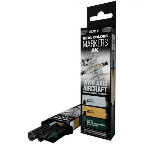 Набор маркеров AK Interactive Real Colors: WWII Axis Aircraft Squiggle Camouflage Colors RCM111