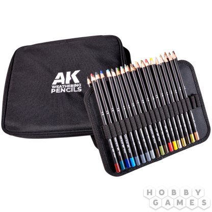 Набор карандашей AK Interactive: Weathering Pencils Full Range Cloth Case with a Zipper AK10050