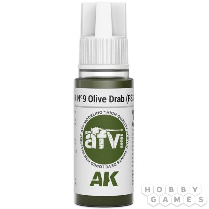 Краска AK Interactive AFV: Olive Drab №9 AK11339 (18 мл)