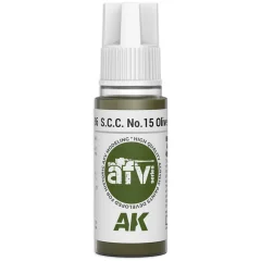 Краска AK Interactive AFV: S.C.C. No.15 Olive Drab AK11386 (18 мл)
