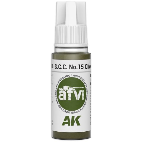 Краска AK Interactive AFV: S.C.C. No.15 Olive Drab AK11386 (18 мл)
