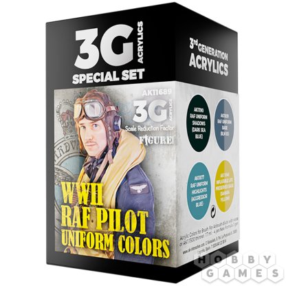 Набор красок AK Interactive: WWII RAF Pilot Uniform Colors AK11689 (18 мл)