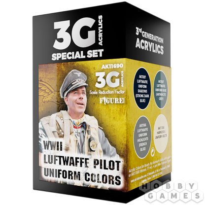 Набор красок AK Interactive WWII Luftwaffe Pilot Uniform Colors AK11690 (18 мл)