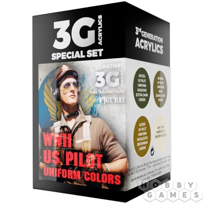 Набор красок AK Interactive: WWII US Pilot Uniform Colors AK11691 (18 мл)