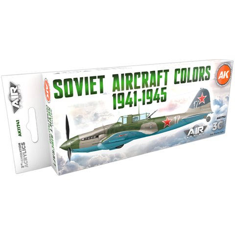 Набор красок AK Interactive: Soviet Aircraft Colors 1941-1945 AK11741 (18 мл)