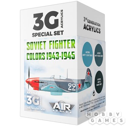 Набор красок AK Interactive: Soviet Fighter Colors 1943-1945 AK11742 (18 мл)