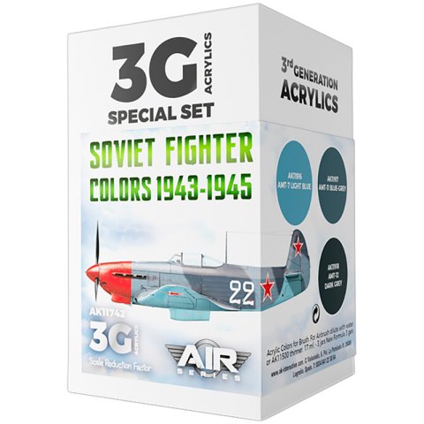 Набор красок AK Interactive: Soviet Fighter Colors 1943-1945 AK11742 (18 мл)