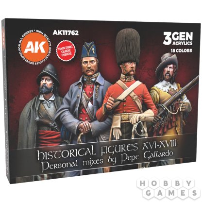 Набор красок AK Interactive: Historical Figures XVI-XVIII AK11762 (18 мл)