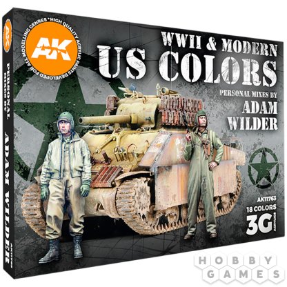 Набор красок AK Interactive: WWII &amp; Modern US Colors. Personal Mixes by Adam Wilder AK11763 (18 мл)