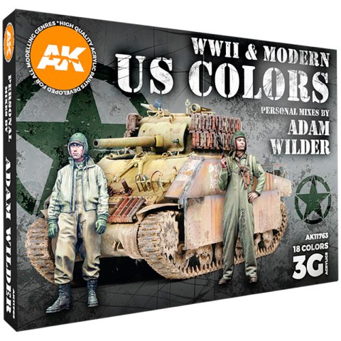 Набор красок AK Interactive: WWII & Modern US Colors. Personal Mixes by Adam Wilder AK11763 (18 мл)