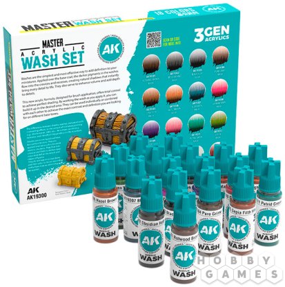 Набор красок AK Interactive Master Acrylic Wash Set Full Range AK19300 фото 2