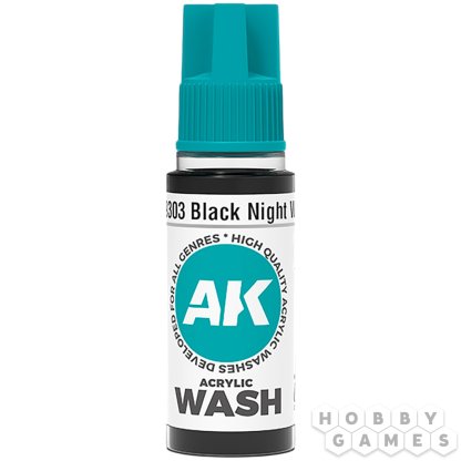 Краска AK Interactive Acrylic Wash: Black Night Wash AK19303 (18 мл)